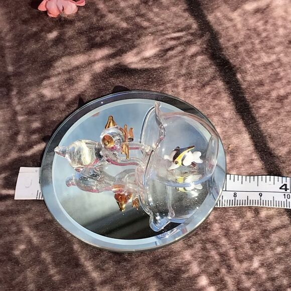 Hand blown Glass Cat and Fish Bowl - Picture 9 of 12